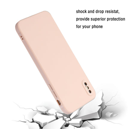 Straight Edge Solid Color TPU Shockproof Case For iPhone XS / X(Light Pink)-garmade.com