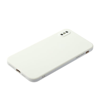 Straight Edge Solid Color TPU Shockproof Case For iPhone XS / X(White)-garmade.com