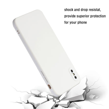 Straight Edge Solid Color TPU Shockproof Case For iPhone XS / X(White)-garmade.com