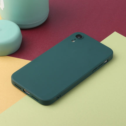 Straight Edge Solid Color TPU Shockproof Case For iPhone XR(Dark Night Green)-garmade.com