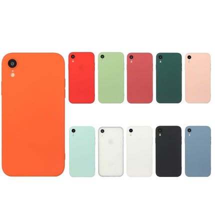 Straight Edge Solid Color TPU Shockproof Case For iPhone XR(Dark Night Green)-garmade.com