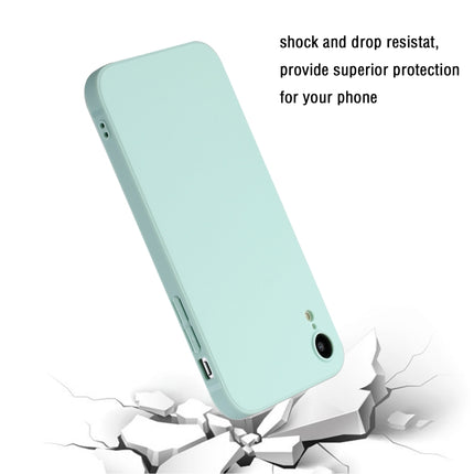 Straight Edge Solid Color TPU Shockproof Case For iPhone XR(Light Cyan)-garmade.com