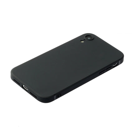 Straight Edge Solid Color TPU Shockproof Case For iPhone XR(Black)-garmade.com