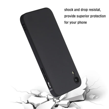 Straight Edge Solid Color TPU Shockproof Case For iPhone XR(Black)-garmade.com