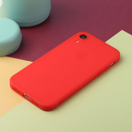 Straight Edge Solid Color TPU Shockproof Case For iPhone XR(Red)-garmade.com