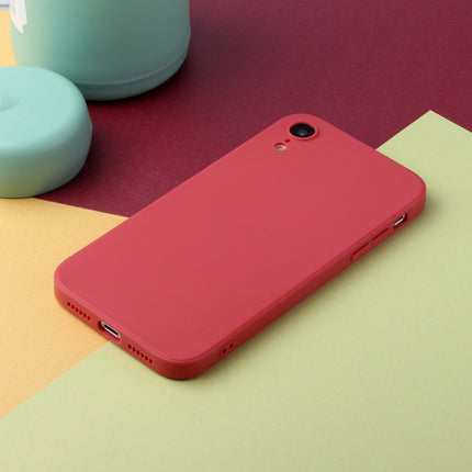 Straight Edge Solid Color TPU Shockproof Case For iPhone XR(Hawthorn Red)-garmade.com