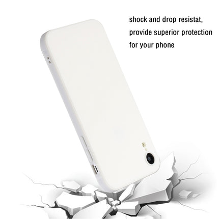 Straight Edge Solid Color TPU Shockproof Case For iPhone XR(White)-garmade.com