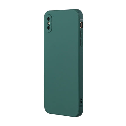 Straight Edge Solid Color TPU Shockproof Case For iPhone XS Max(Dark Night Green)-garmade.com