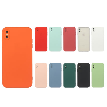 Straight Edge Solid Color TPU Shockproof Case For iPhone XS Max(Dark Night Green)-garmade.com