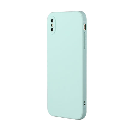 Straight Edge Solid Color TPU Shockproof Case For iPhone XS Max(Light Cyan)-garmade.com