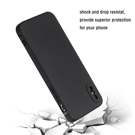 Straight Edge Solid Color TPU Shockproof Case For iPhone XS Max(Black)-garmade.com