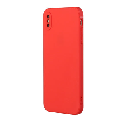 Straight Edge Solid Color TPU Shockproof Case For iPhone XS Max(Red)-garmade.com