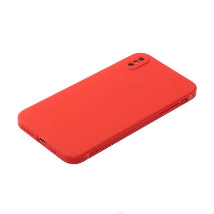 Straight Edge Solid Color TPU Shockproof Case For iPhone XS Max(Red)-garmade.com