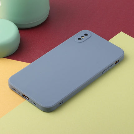 Straight Edge Solid Color TPU Shockproof Case For iPhone XS Max(Lavender Grey)-garmade.com