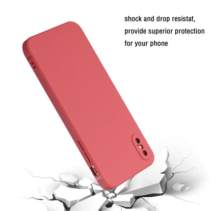 Straight Edge Solid Color TPU Shockproof Case For iPhone XS Max(Hawthorn Red)-garmade.com