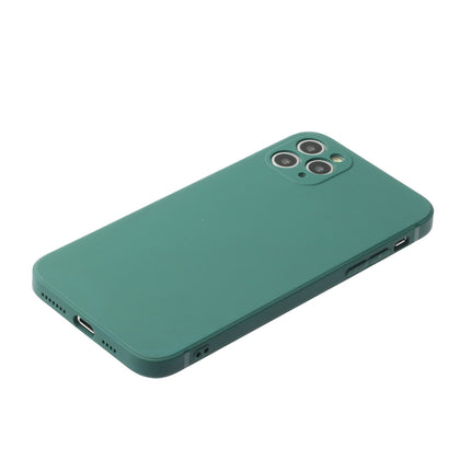 Straight Edge Solid Color TPU Shockproof Case For iPhone 11 Pro Max(Dark Night Green)-garmade.com