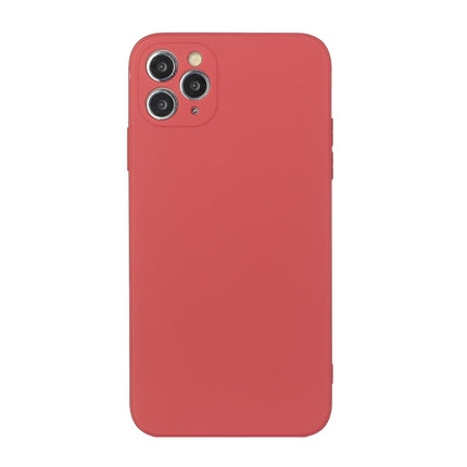 Straight Edge Solid Color TPU Shockproof Case For iPhone 11 Pro Max(Hawthorn Red)-garmade.com