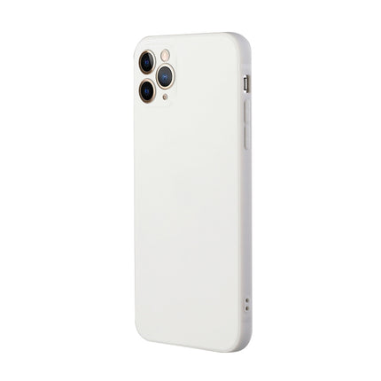 Straight Edge Solid Color TPU Shockproof Case For iPhone 11 Pro Max(White)-garmade.com