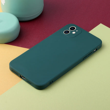 Straight Edge Solid Color TPU Shockproof Case For iPhone 12 mini(Dark Night Green)-garmade.com