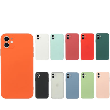 Straight Edge Solid Color TPU Shockproof Case For iPhone 12 mini(Matcha Green)-garmade.com