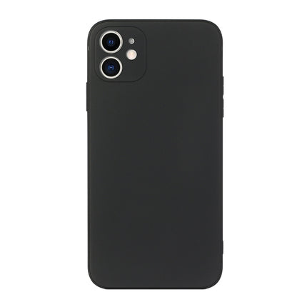 Straight Edge Solid Color TPU Shockproof Case For iPhone 12 mini(Black)-garmade.com