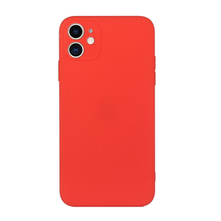 Straight Edge Solid Color TPU Shockproof Case For iPhone 12 mini(Red)-garmade.com