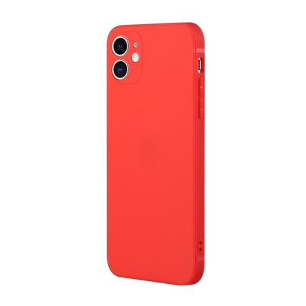Straight Edge Solid Color TPU Shockproof Case For iPhone 12 mini(Red)-garmade.com