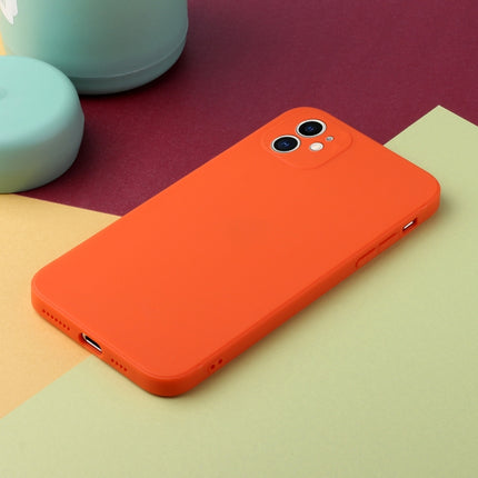 Straight Edge Solid Color TPU Shockproof Case For iPhone 12 mini(Orange)-garmade.com