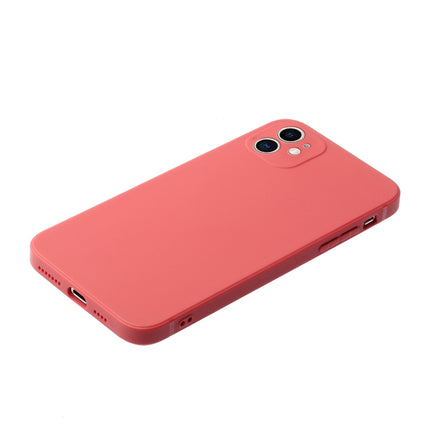 Straight Edge Solid Color TPU Shockproof Case For iPhone 12 mini(Hawthorn Red)-garmade.com