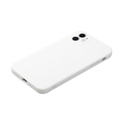 Straight Edge Solid Color TPU Shockproof Case For iPhone 12 mini(White)-garmade.com