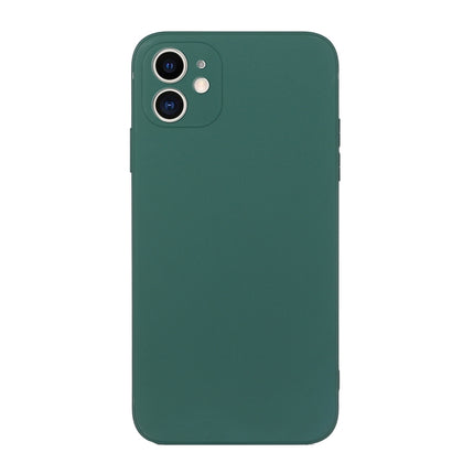 Straight Edge Solid Color TPU Shockproof Case For iPhone 12(Dark Night Green)-garmade.com