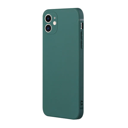 Straight Edge Solid Color TPU Shockproof Case For iPhone 12(Dark Night Green)-garmade.com