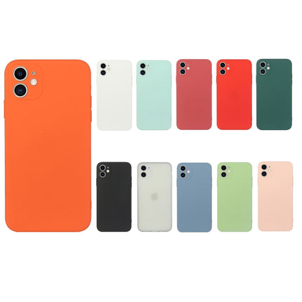 Straight Edge Solid Color TPU Shockproof Case For iPhone 12(Matcha Green)-garmade.com