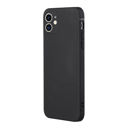 Straight Edge Solid Color TPU Shockproof Case For iPhone 12(Black)-garmade.com