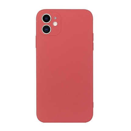 Straight Edge Solid Color TPU Shockproof Case For iPhone 12(Red)-garmade.com