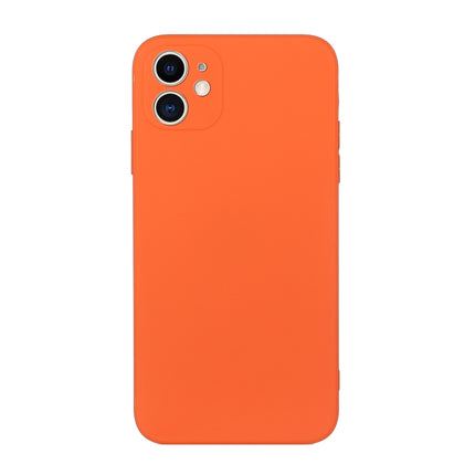 Straight Edge Solid Color TPU Shockproof Case For iPhone 12(Orange)-garmade.com