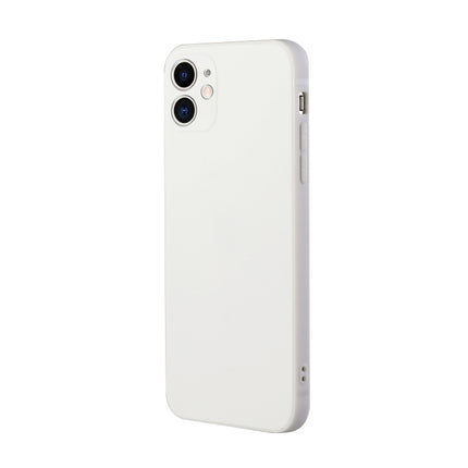 Straight Edge Solid Color TPU Shockproof Case For iPhone 12(White)-garmade.com