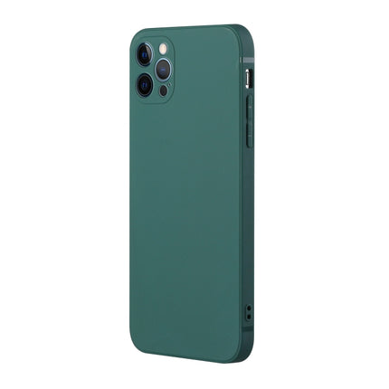Straight Edge Solid Color TPU Shockproof Case For iPhone 12 Pro(Dark Night Green)-garmade.com