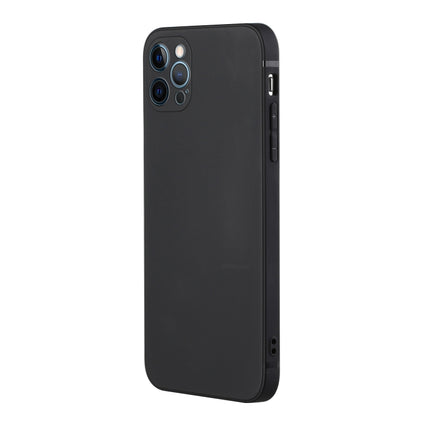 Straight Edge Solid Color TPU Shockproof Case For iPhone 12 Pro(Black)-garmade.com