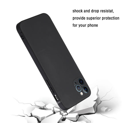 Straight Edge Solid Color TPU Shockproof Case For iPhone 12 Pro(Black)-garmade.com
