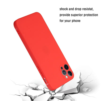 Straight Edge Solid Color TPU Shockproof Case For iPhone 12 Pro(Red)-garmade.com