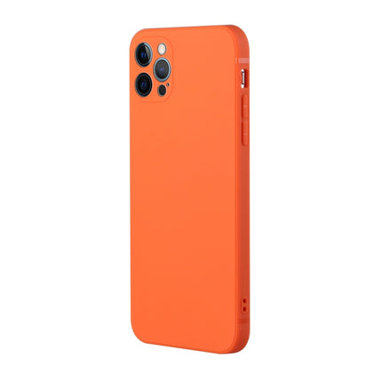 Straight Edge Solid Color TPU Shockproof Case For iPhone 12 Pro(Orange)-garmade.com
