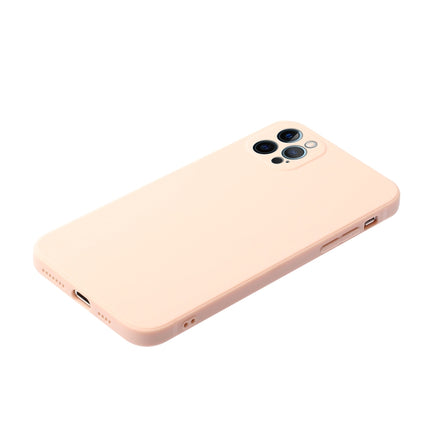 Straight Edge Solid Color TPU Shockproof Case For iPhone 12 Pro(Light Pink)-garmade.com