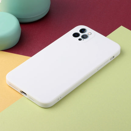 Straight Edge Solid Color TPU Shockproof Case For iPhone 12 Pro(White)-garmade.com