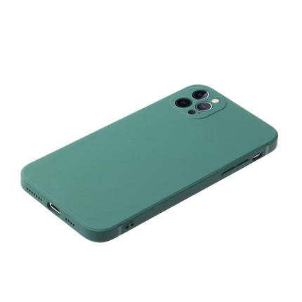 Straight Edge Solid Color TPU Shockproof Case For iPhone 12 Pro Max(Dark Night Green)-garmade.com