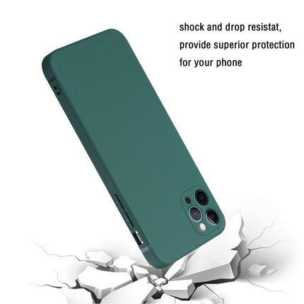 Straight Edge Solid Color TPU Shockproof Case For iPhone 12 Pro Max(Dark Night Green)-garmade.com