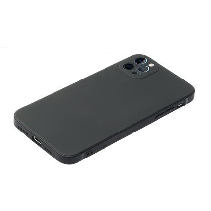 Straight Edge Solid Color TPU Shockproof Case For iPhone 12 Pro Max(Black)-garmade.com