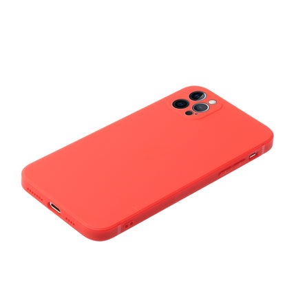 Straight Edge Solid Color TPU Shockproof Case For iPhone 12 Pro Max(Red)-garmade.com