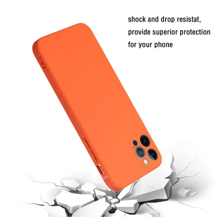Straight Edge Solid Color TPU Shockproof Case For iPhone 12 Pro Max(Orange)-garmade.com