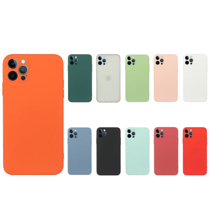 Straight Edge Solid Color TPU Shockproof Case For iPhone 12 Pro Max(Orange)-garmade.com